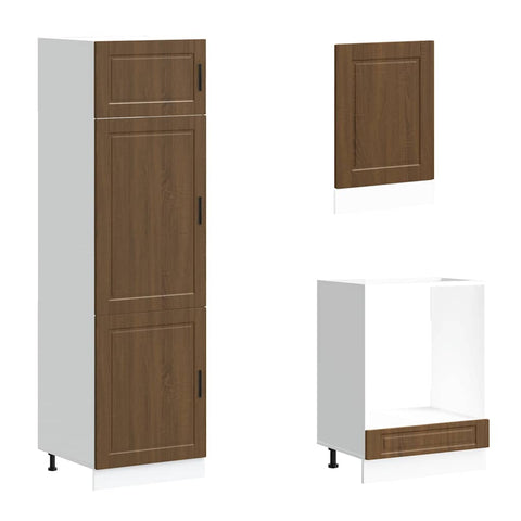 vidaXL 7 Piece Kitchen Cabinet Set Porto Brown Oak Engineered Wood
