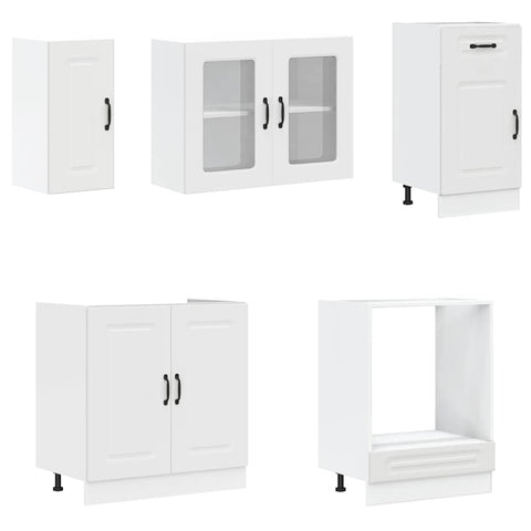 vidaXL 8 Piece Kitchen Cabinet Set Kalmar White Engineered Wood