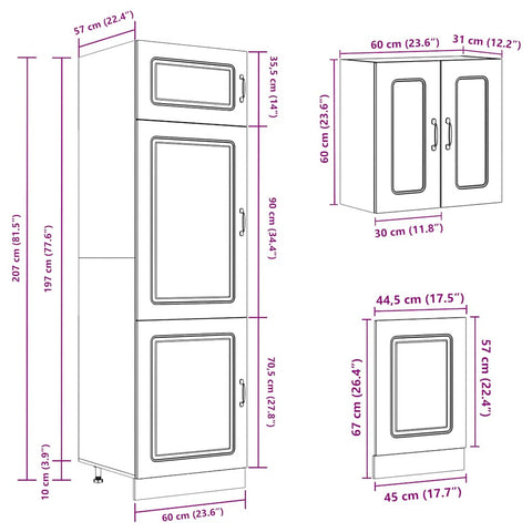 vidaXL 8 Piece Kitchen Cabinet Set Kalmar Black Engineered Wood
