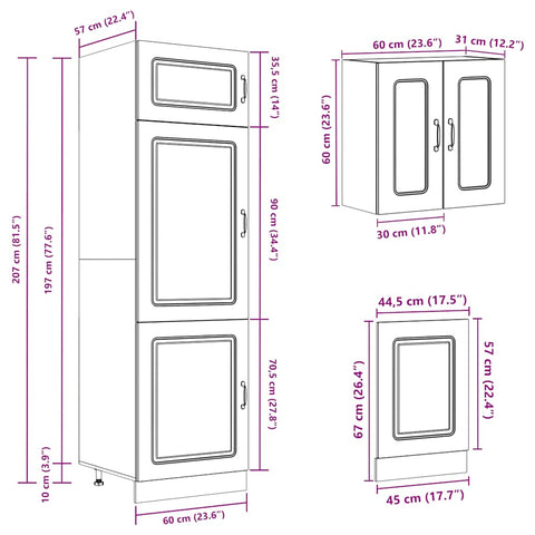 vidaXL 8 Piece Kitchen Cabinet Set Kalmar Old Wood Engineered Wood