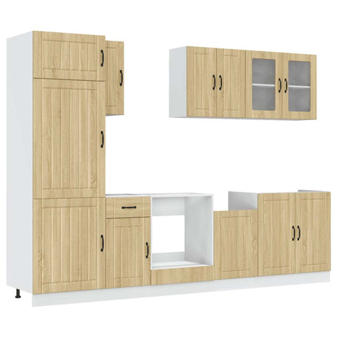 vidaXL 8 Piece Kitchen Cabinet Set Lucca Sonoma Oak Engineered Wood