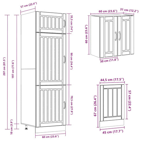 vidaXL 8 Piece Kitchen Cabinet Set Lucca Sonoma Oak Engineered Wood
