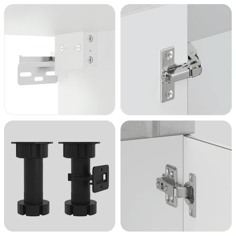 vidaXL 8 Piece Kitchen Cabinet Set Lucca Concrete Grey Engineered Wood