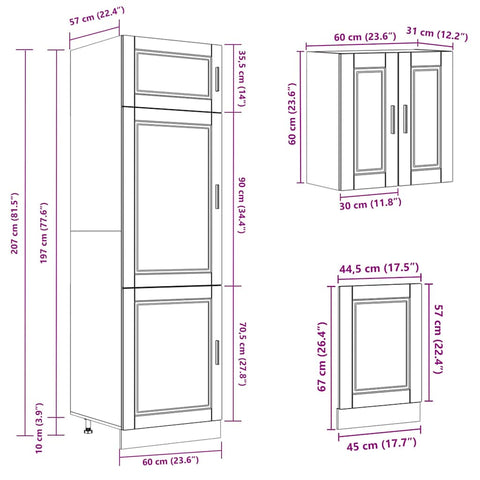 vidaXL 8 Piece Kitchen Cabinet Set Porto High Gloss White Engineered Wood