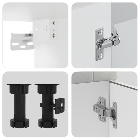 vidaXL 8 Piece Kitchen Cabinet Set Kalmar Concrete Grey Engineered Wood