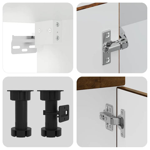 vidaXL 8 Piece Kitchen Cabinet Set Porto Smoked Oak Engineered Wood