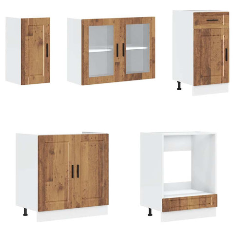 vidaXL 8 Piece Kitchen Cabinet Set Kalmar Old Wood Engineered Wood