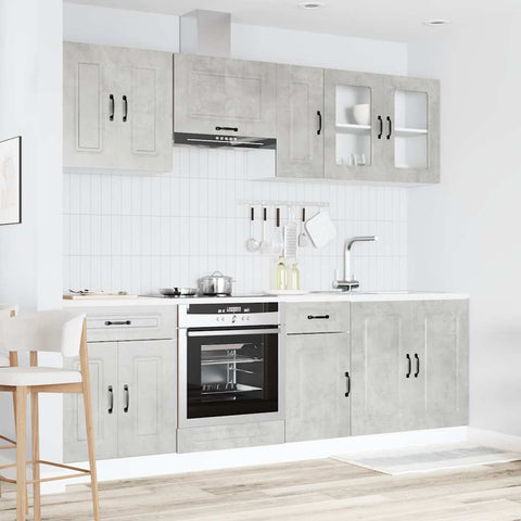 vidaXL 8 Piece Kitchen Cabinet Set Kalmar Concrete Grey Engineered Wood
