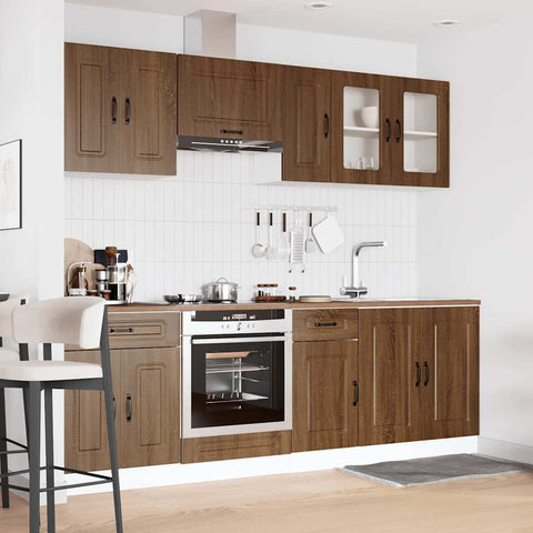 vidaXL 8 Piece Kitchen Cabinet Set Kalmar Brown Oak Engineered Wood