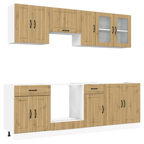 vidaXL 8 Piece Kitchen Cabinet Set Kalmar Artisan Oak Engineered Wood