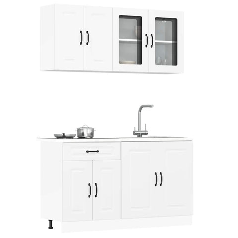 vidaXL 4 Piece Kitchen Cabinet Set Kalmar White Engineered Wood