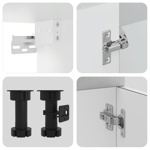 vidaXL 4 Piece Kitchen Cabinet Set Kalmar Concrete Grey Engineered Wood