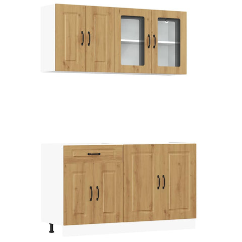 vidaXL 4 Piece Kitchen Cabinet Set Kalmar Artisan Oak Engineered Wood