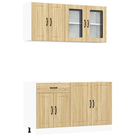 vidaXL 4 Piece Kitchen Cabinet Set Lucca Sonoma Oak Engineered Wood