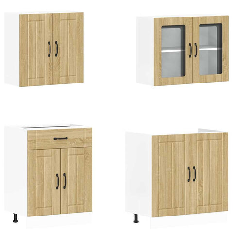 vidaXL 4 Piece Kitchen Cabinet Set Lucca Sonoma Oak Engineered Wood
