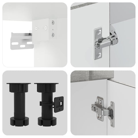 vidaXL 4 Piece Kitchen Cabinet Set Lucca Grey Sonoma Engineered Wood