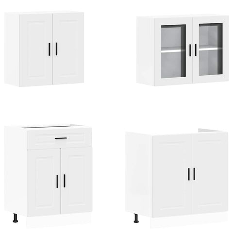 vidaXL 4 Piece Kitchen Cabinet Set Porto White Engineered Wood