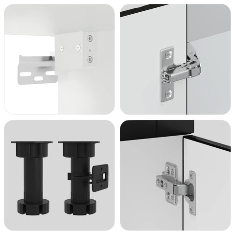 vidaXL 4 Piece Kitchen Cabinet Set Kalmar Black Engineered Wood