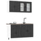 vidaXL 4 Piece Kitchen Cabinet Set Kalmar Black Engineered Wood