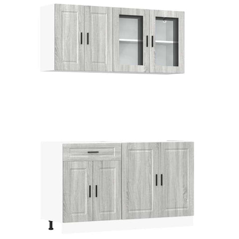 vidaXL 4 Piece Kitchen Cabinet Set Porto Grey Sonoma Engineered Wood