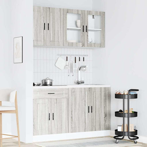 vidaXL 4 Piece Kitchen Cabinet Set Porto Grey Sonoma Engineered Wood