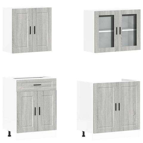 vidaXL 4 Piece Kitchen Cabinet Set Porto Grey Sonoma Engineered Wood