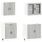 vidaXL 4 Piece Kitchen Cabinet Set Porto Grey Sonoma Engineered Wood