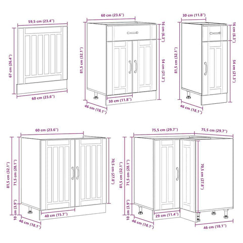 vidaXL 11 Piece Kitchen Cabinet Set Lucca Sonoma Oak Engineered Wood