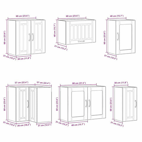 vidaXL 11 Piece Kitchen Cabinet Set Lucca Grey Sonoma Engineered Wood