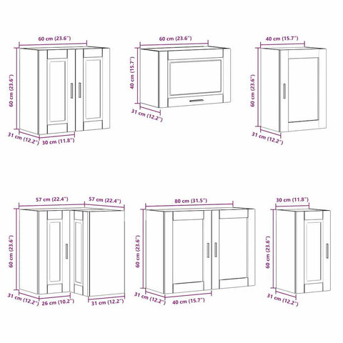vidaXL 11 Piece Kitchen Cabinet Set Porto White Engineered Wood