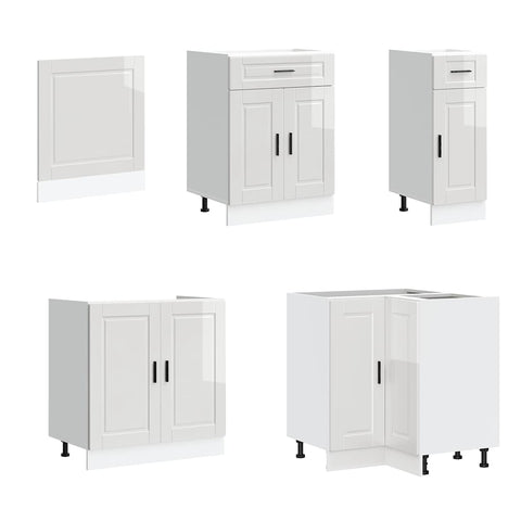 vidaXL 11 Piece Kitchen Cabinet Set Porto Gloss White Engineered Wood
