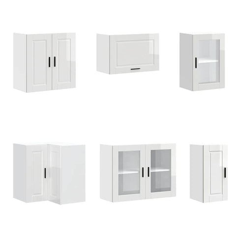 vidaXL 11 Piece Kitchen Cabinet Set Porto Gloss White Engineered Wood