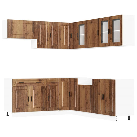 vidaXL 11 Piece Kitchen Cabinet Set Porto Old Wood Engineered Wood