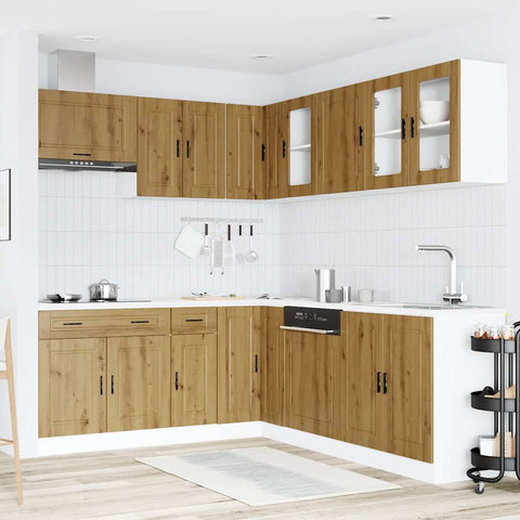 vidaXL 11 Piece Kitchen Cabinet Set Porto Artisan Oak Engineered Wood