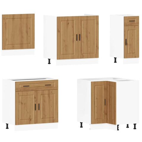 vidaXL 11 Piece Kitchen Cabinet Set Porto Artisan Oak Engineered Wood