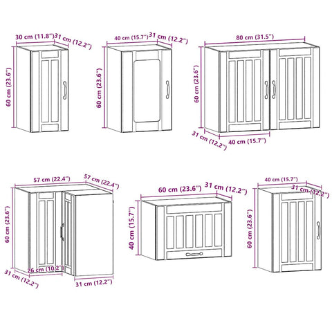 vidaXL 11 Piece Kitchen Cabinet Set Kalmar White Engineered Wood