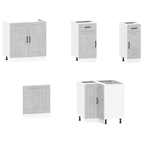 vidaXL 11 Piece Kitchen Cabinet Set Kalmar Concrete Grey Engineered Wood