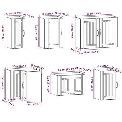 vidaXL 11 Piece Kitchen Cabinet Set Kalmar Old Wood Engineered Wood
