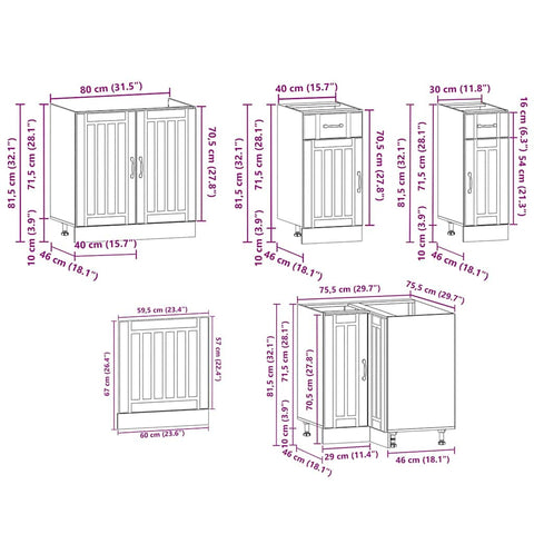 vidaXL 11 Piece Kitchen Cabinet Set Lucca White Engineered Wood