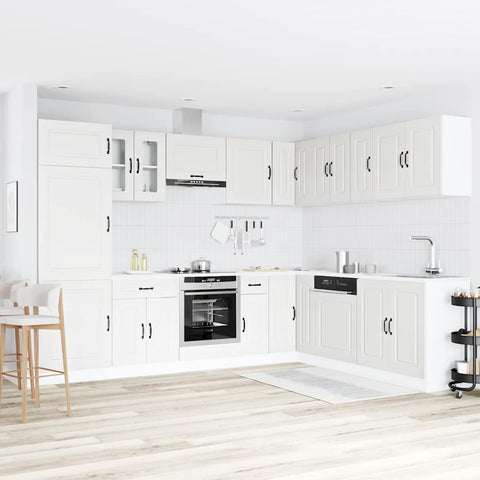 vidaXL 14 Piece Kitchen Cabinet Set Kalmar White Engineered Wood