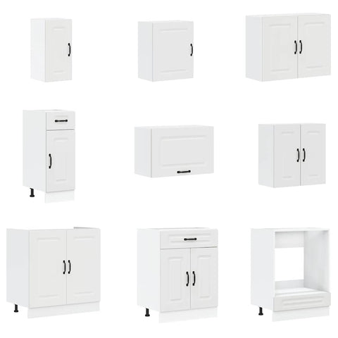 vidaXL 14 Piece Kitchen Cabinet Set Kalmar White Engineered Wood