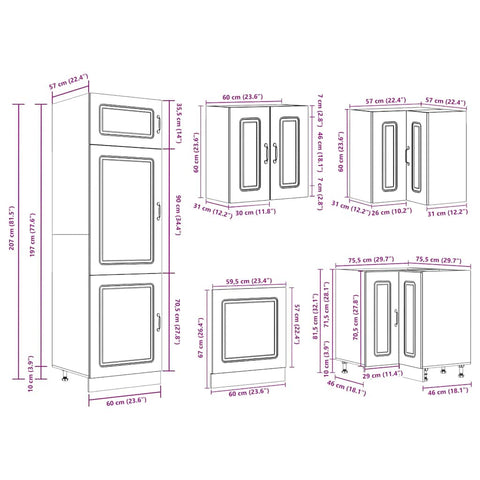 vidaXL 14 Piece Kitchen Cabinet Set Kalmar White Engineered Wood