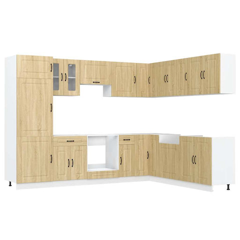 vidaXL 14 Piece Kitchen Cabinet Set Kalmar Sonoma Oak Engineered Wood