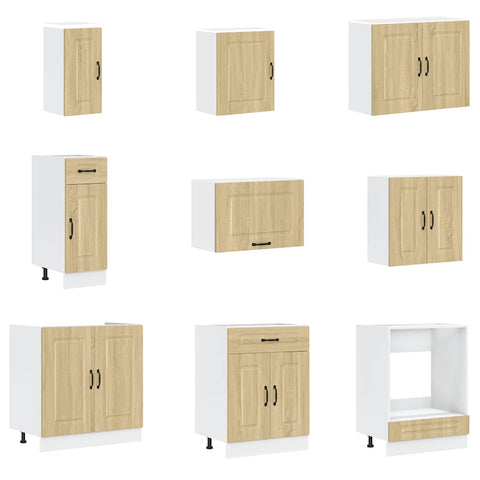 vidaXL 14 Piece Kitchen Cabinet Set Kalmar Sonoma Oak Engineered Wood