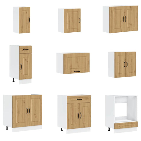 vidaXL 14 Piece Kitchen Cabinet Set Kalmar Artisan Oak Engineered Wood