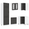 vidaXL 14 Piece Kitchen Cabinet Set Lucca Black Engineered Wood