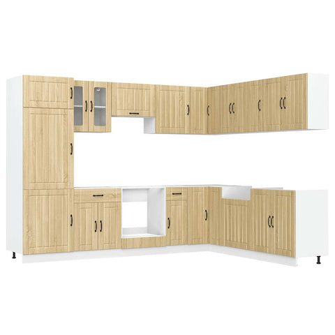 vidaXL 14 Piece Kitchen Cabinet Set Lucca Sonoma Oak Engineered Wood