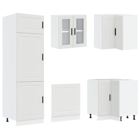 vidaXL 14 Piece Kitchen Cabinet Set Porto White Engineered Wood