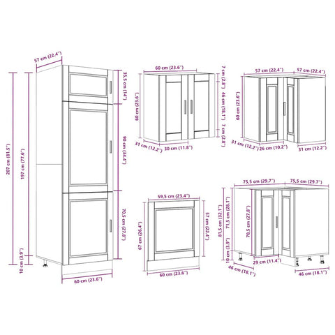 vidaXL 14 Piece Kitchen Cabinet Set Porto White Engineered Wood