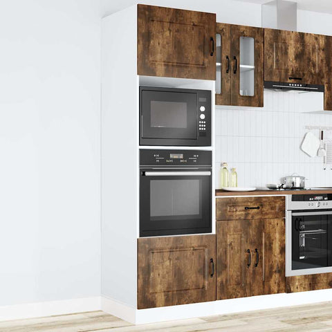 vidaXL Oven Cabinets 2 pcs Lucca Smoked Oak Engineered Wood